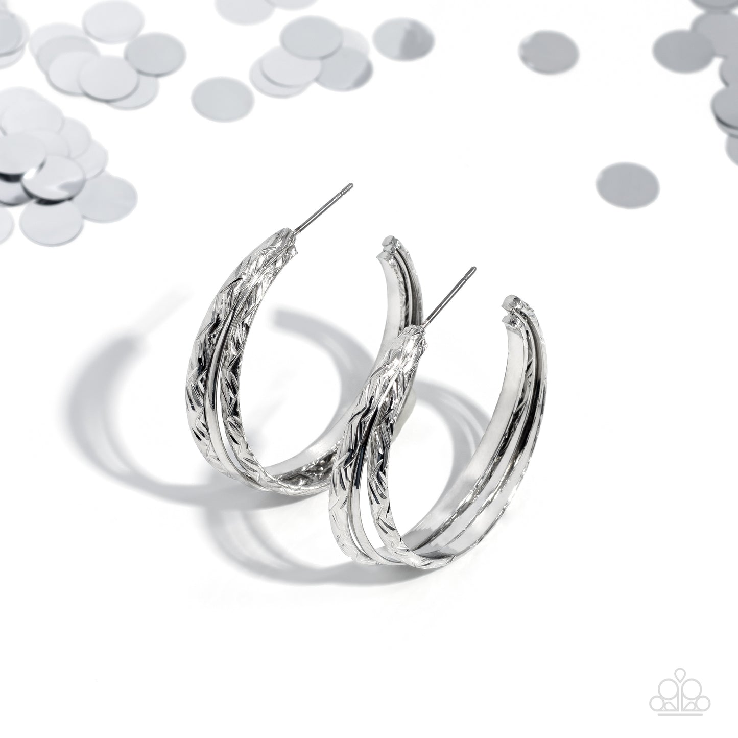 CONTOUR de Force - silver - Paparazzi earrings