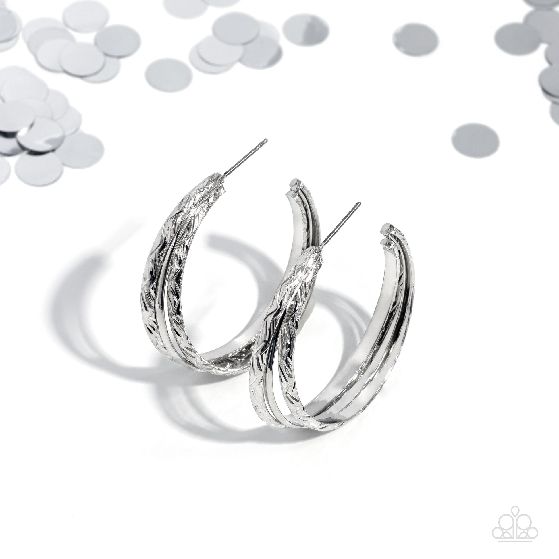 CONTOUR de Force - silver - Paparazzi earrings