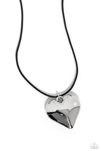 CORDED Love - black - Paparazzi necklace