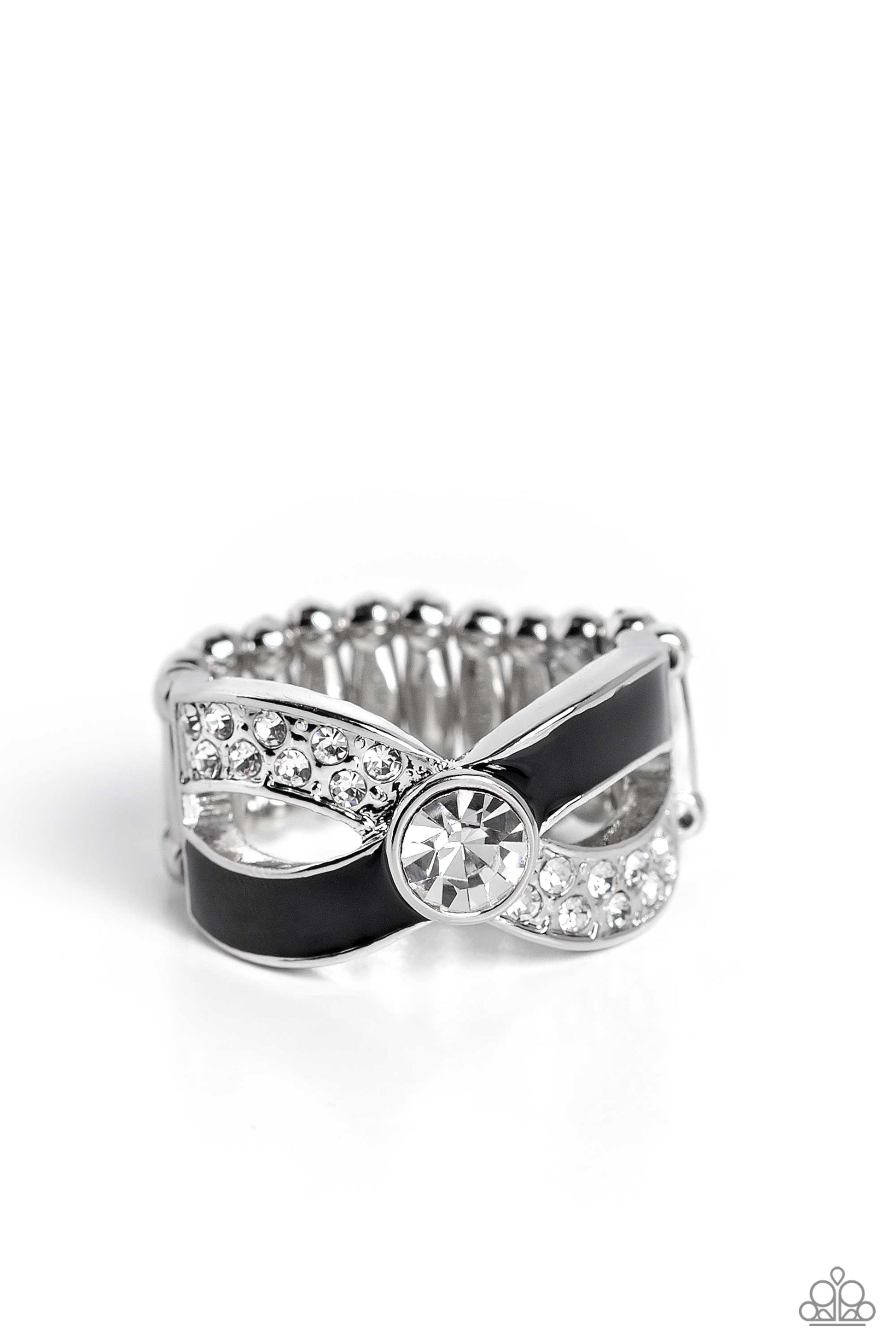 CROSSED and Found - black - Paparazzi ring