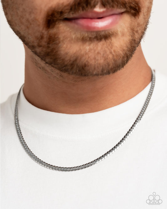 CURB the Peace - silver - Paparazzi MENS necklace