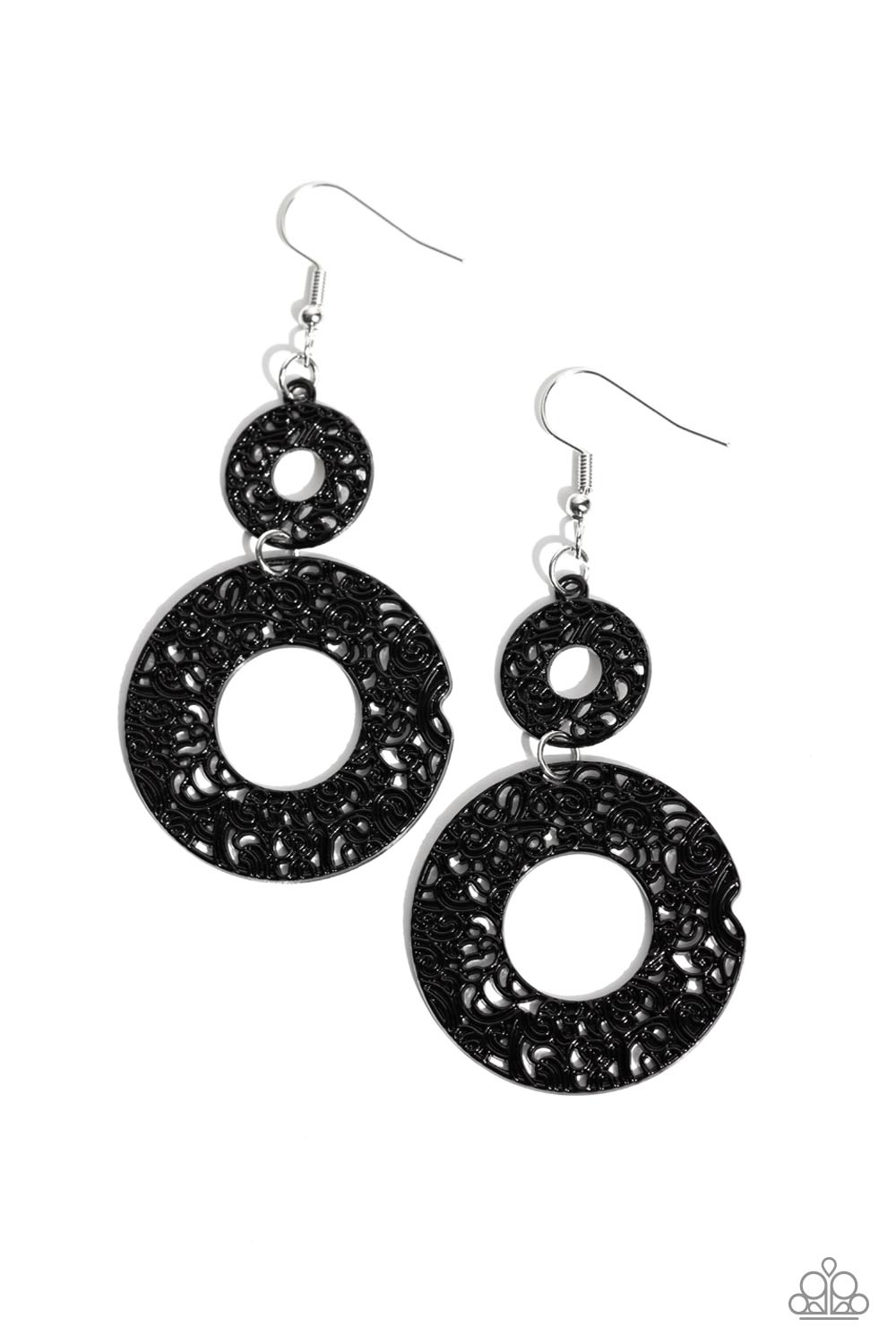 Cabo Courtyard - black - Paparazzi earrings