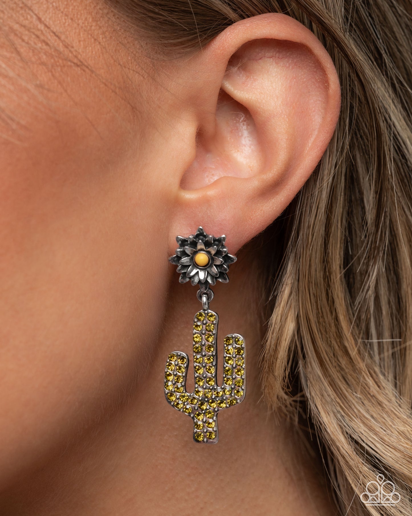 Cactus Cause - yellow - Paparazzi earrings