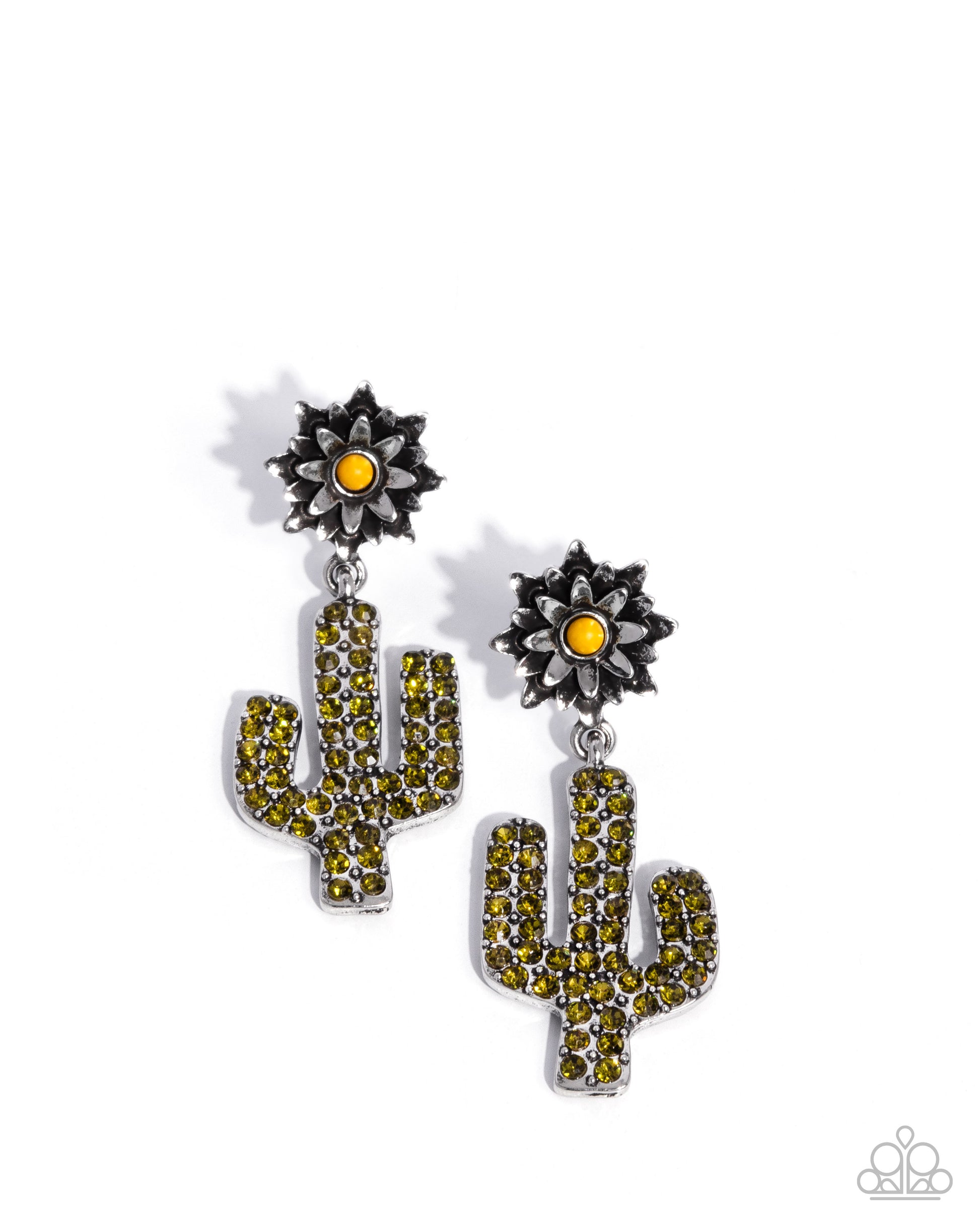 Cactus Cause - yellow - Paparazzi earrings