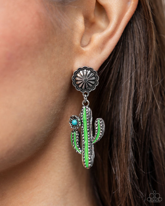 Cactus Craze - green - Paparazzi earrings