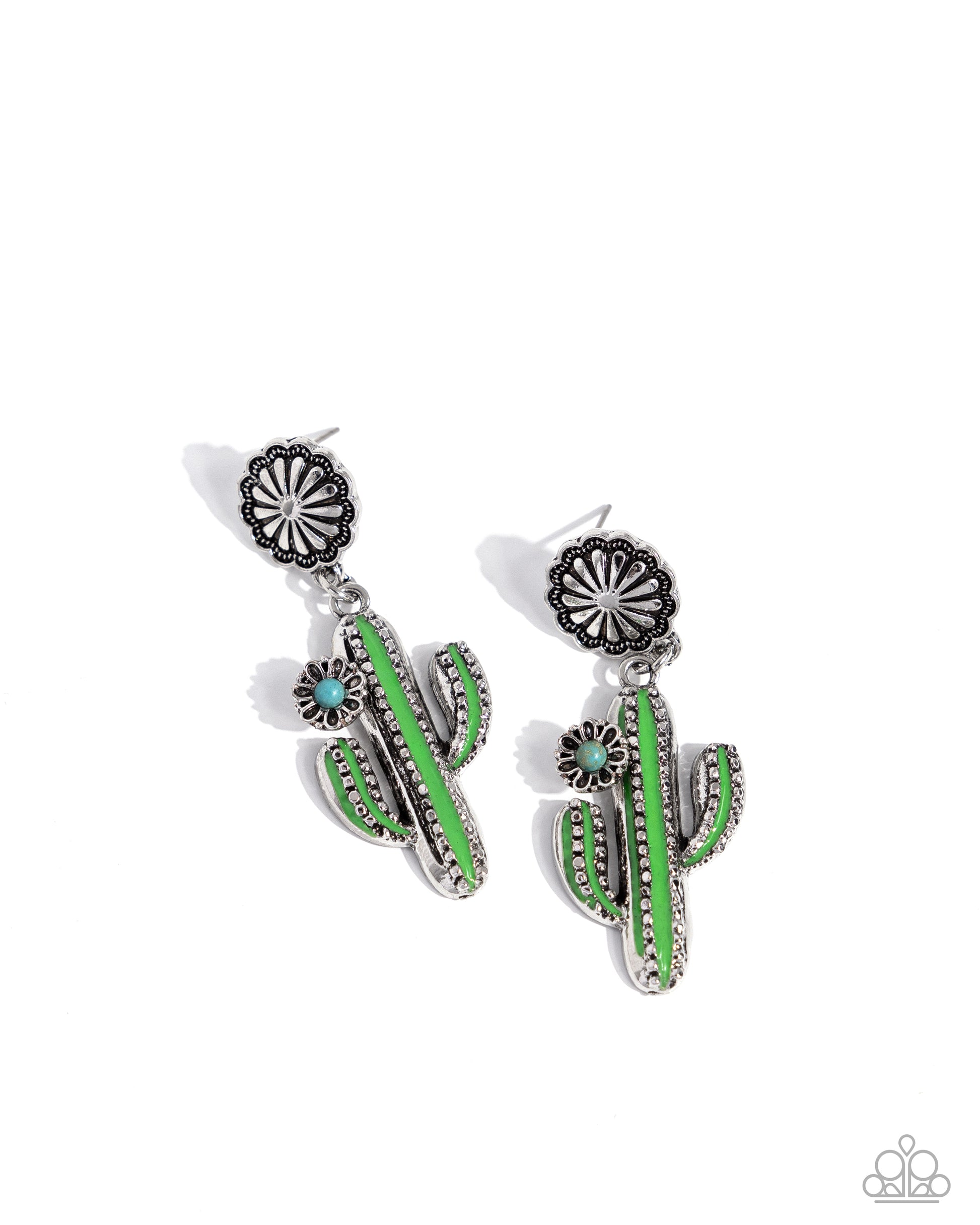 Cactus Craze - green - Paparazzi earrings