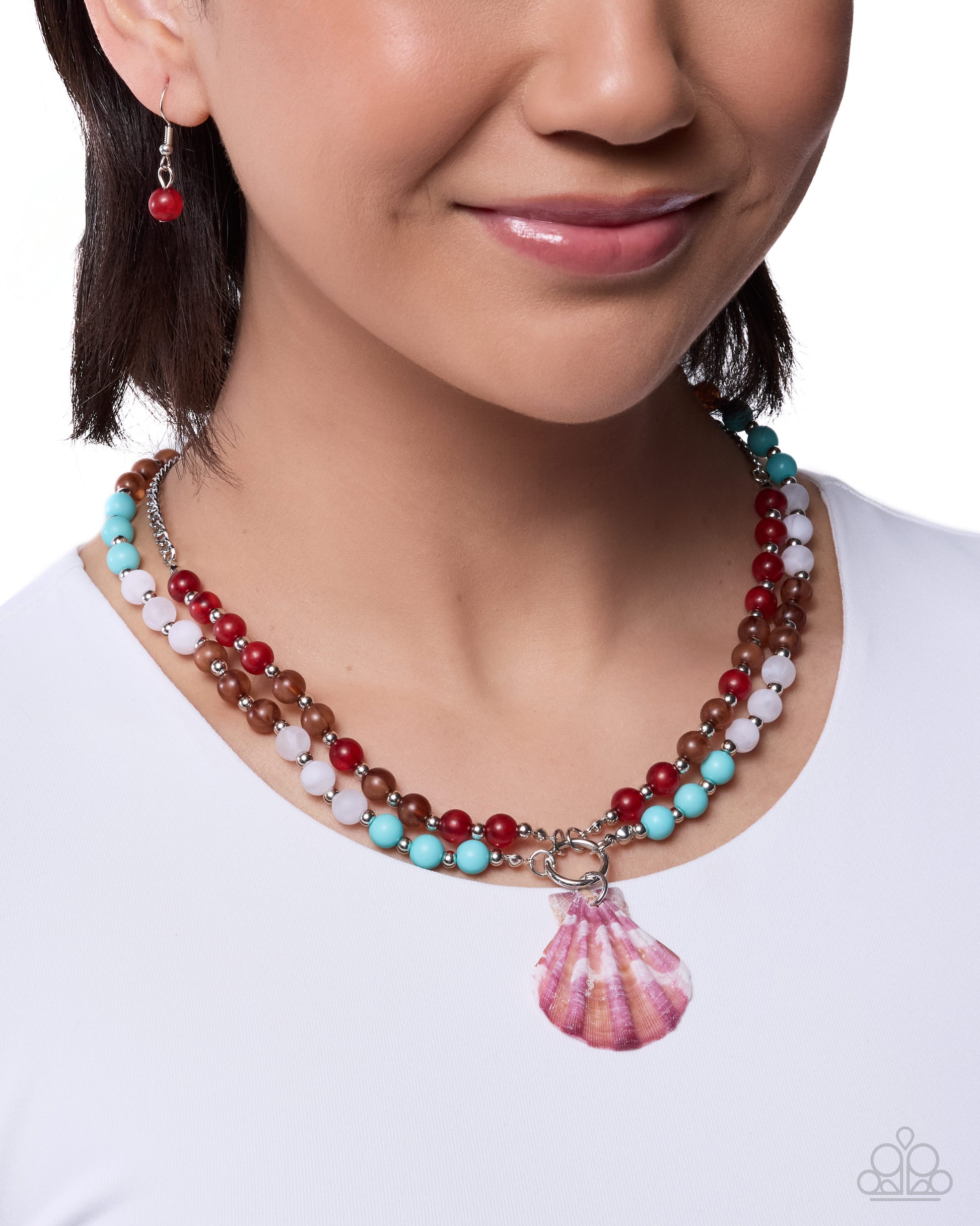 Calmly Coastal - red - Paparazzi necklace