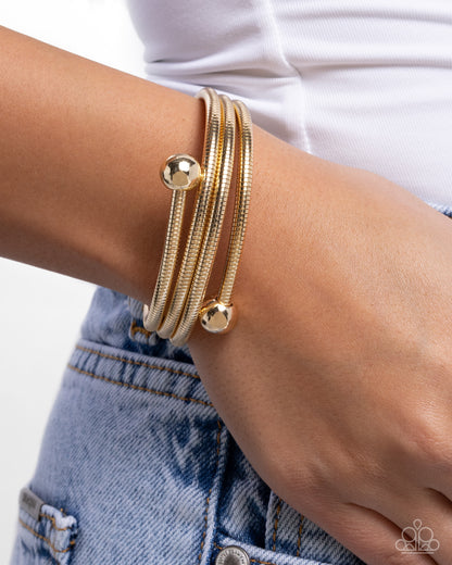 Calmly Coiled - gold - Paparazzi bracelet