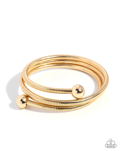 Calmly Coiled - gold - Paparazzi bracelet