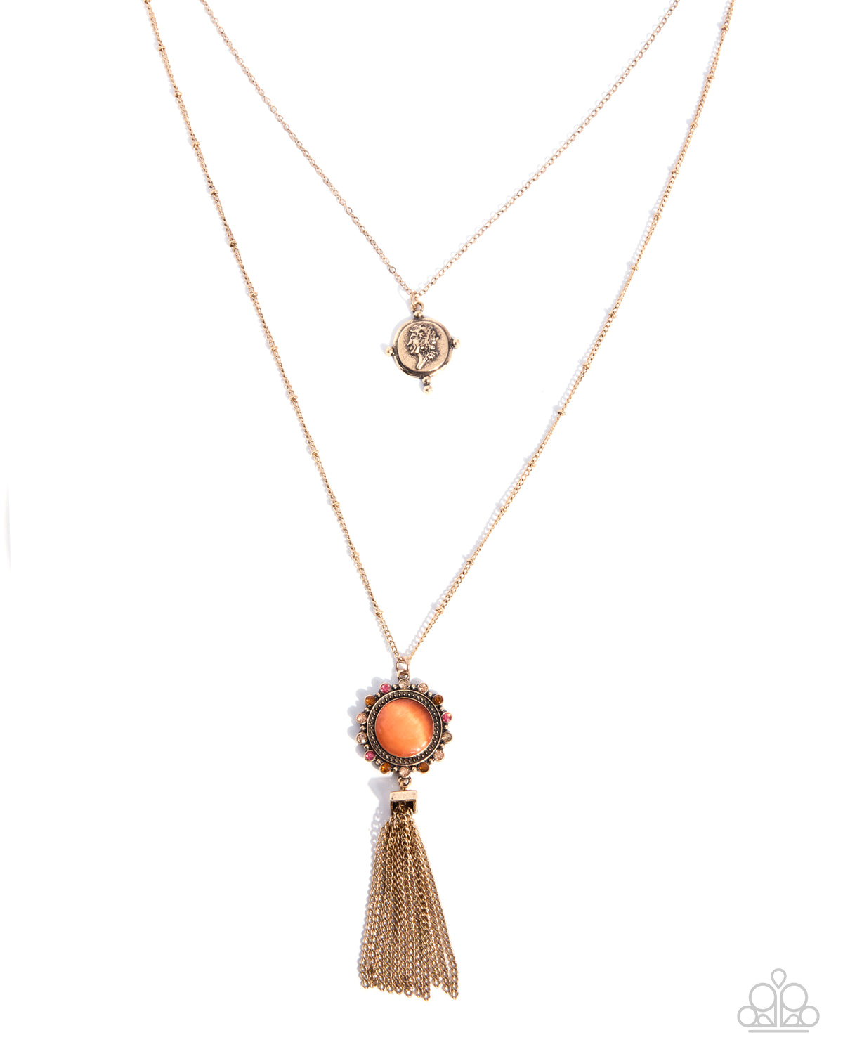 Cameo Composition - orange - Paparazzi necklace