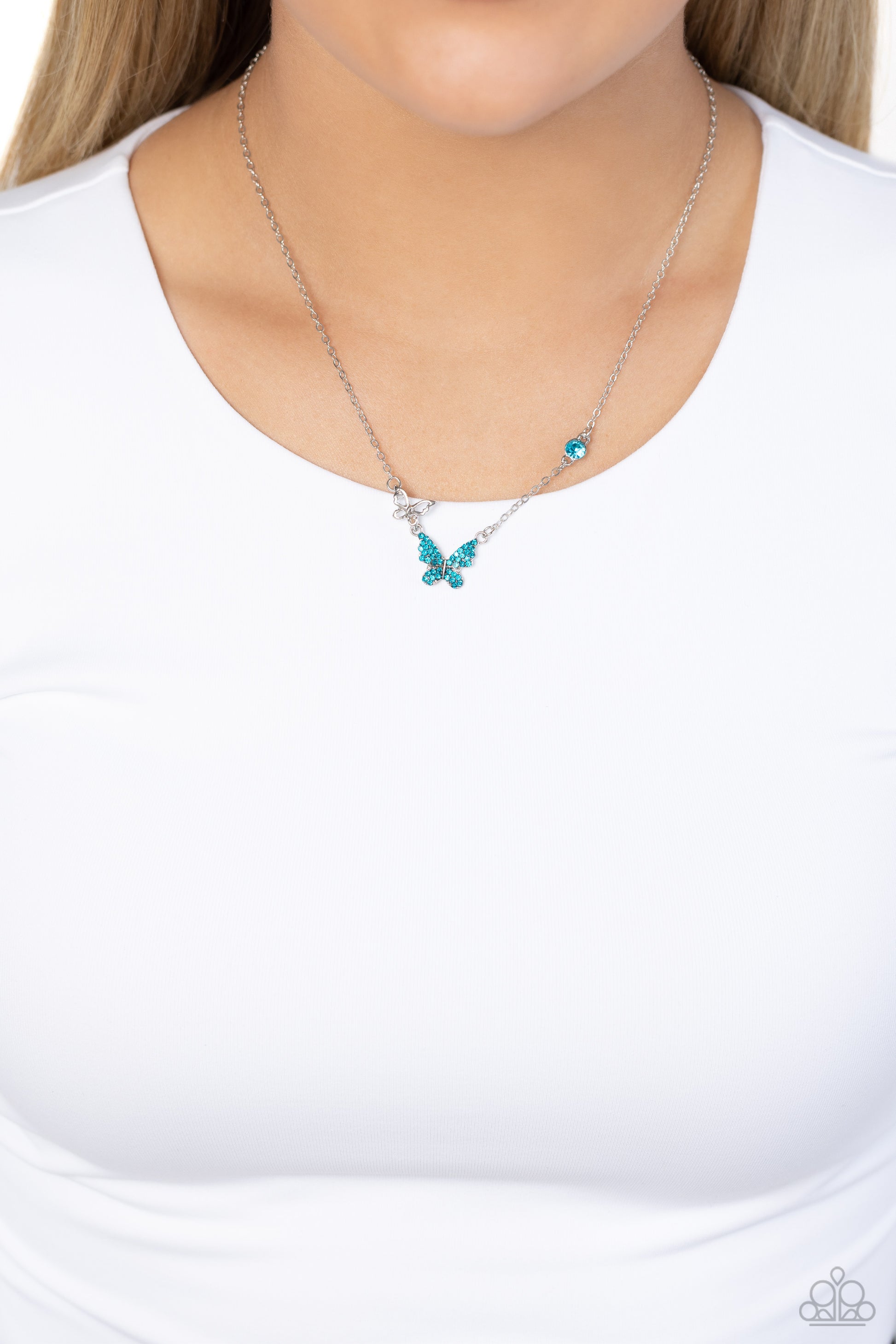 Can't BUTTERFLY Me Love - blue - Paparazzi necklace