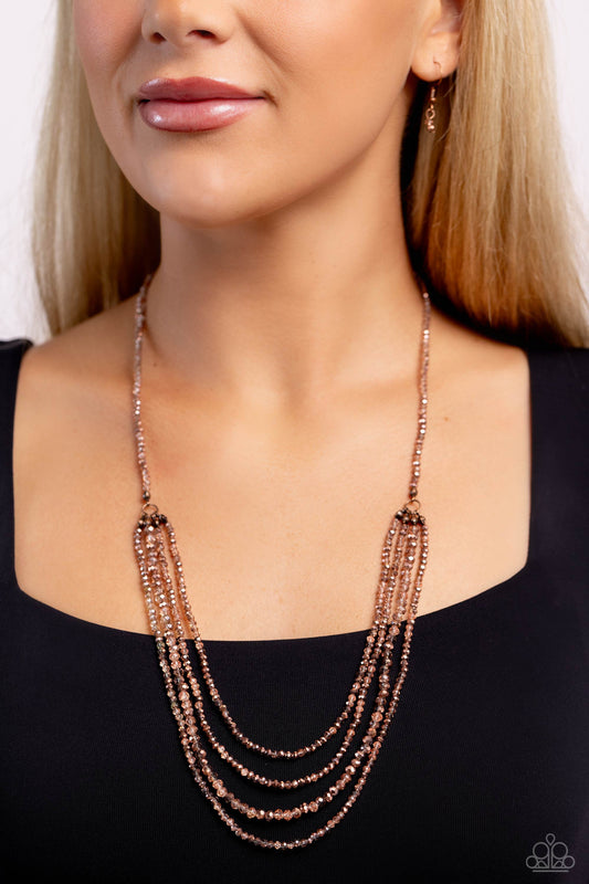 Candescent Cascade - copper - Paparazzi necklace