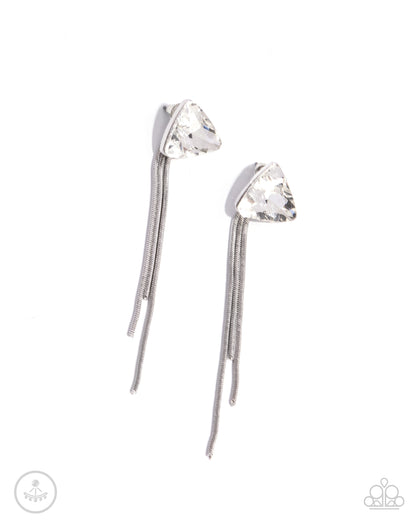 Candescent Class - white - Paparazzi earrings