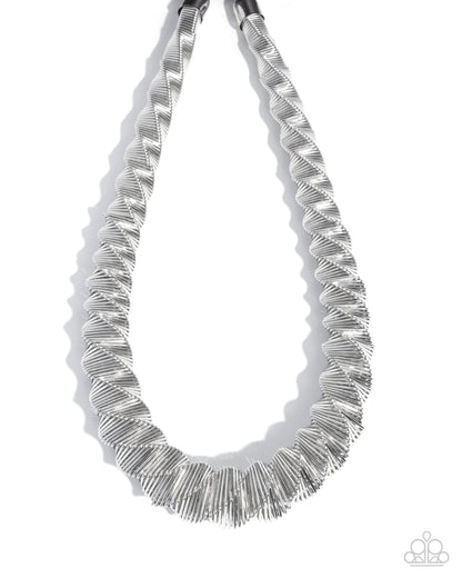 Candescent Coils - silver - Paparazzi necklace