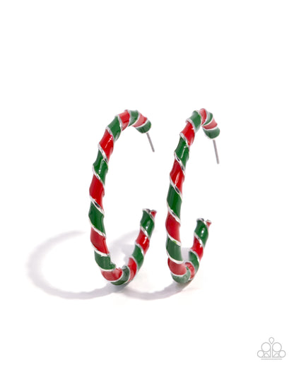 Candy Cane Lane - multi - Paparazzi earrings