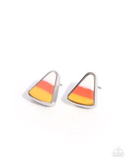 Candy Corn Craze - orange - Paparazzi earrings