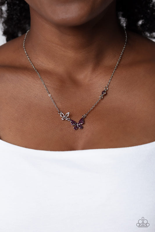 Cant BUTTERFLY Me Love - purple - Paparazzi necklace