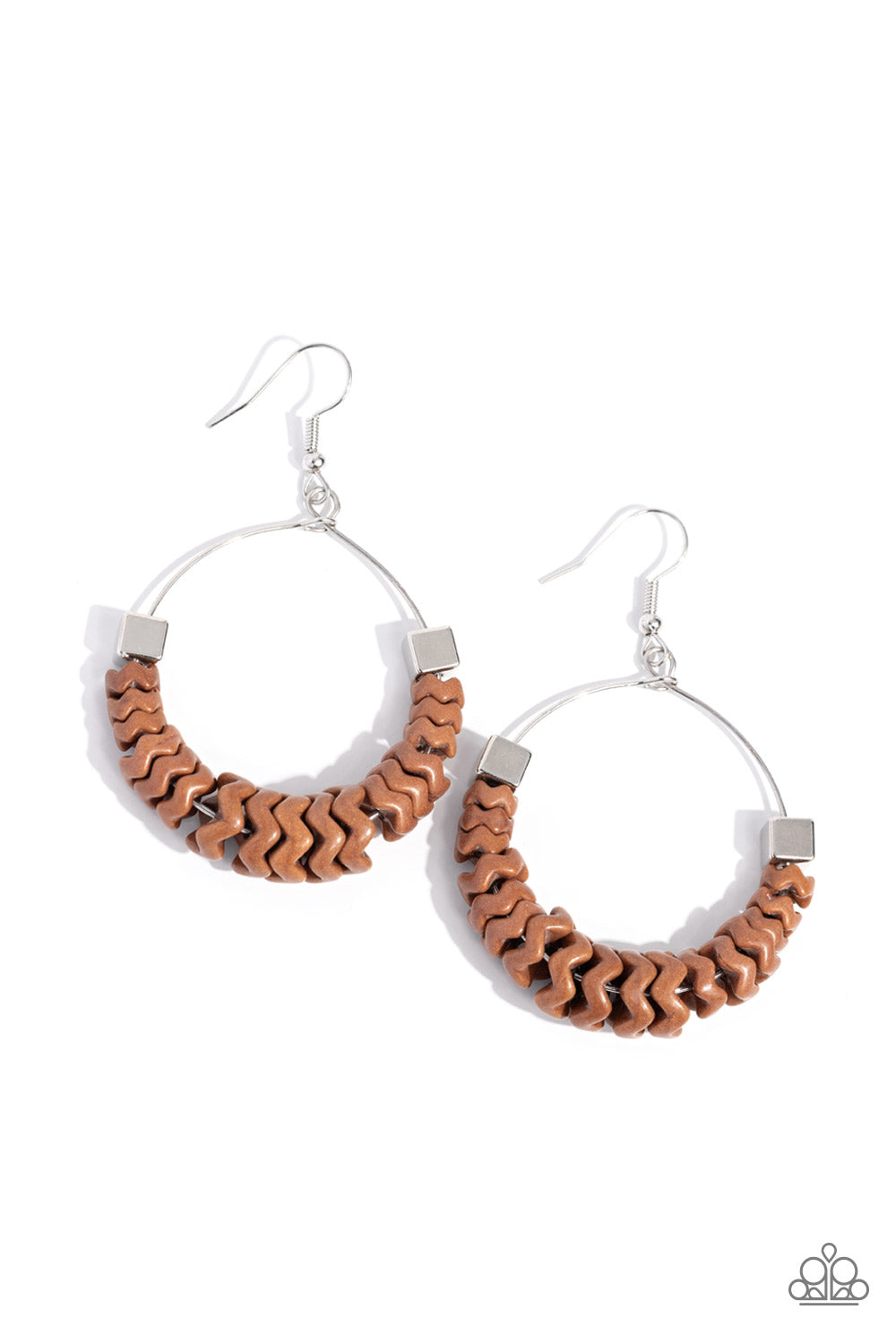 Capriciously Crimped - brown - Paparazzi earrings