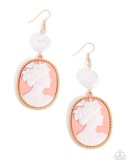 Captivating Cameo - orange - Paparazzi earrings