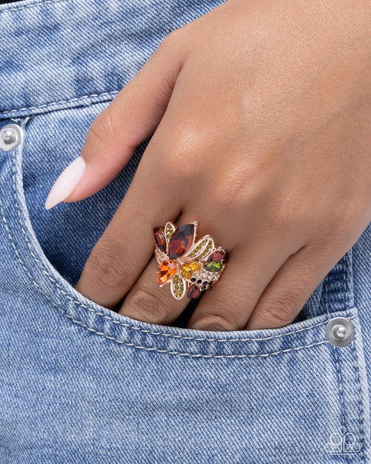 Captivating Cluster - rose gold - Paparazzi ring