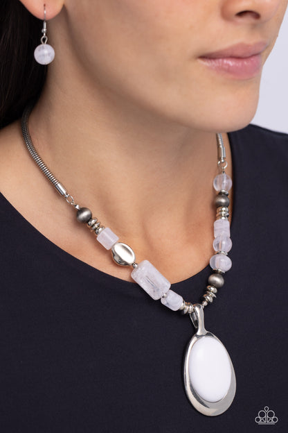 Captivating Composition - white - Paparazzi necklace