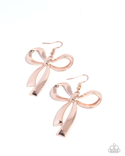 Captivating Coquette - rose gold - Paparazzi earrings