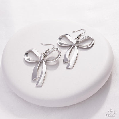 Captivating Coquette - silver - Paparazzi earrings