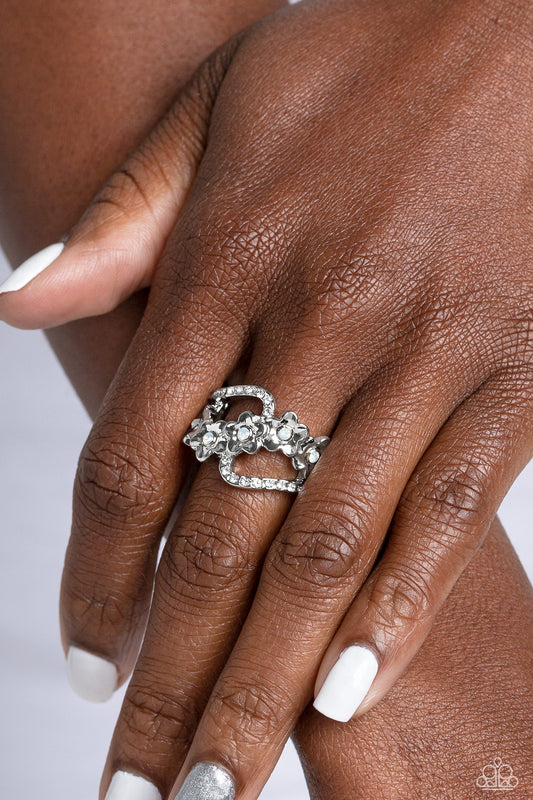 Captivating Corsage - white - Paparazzi ring