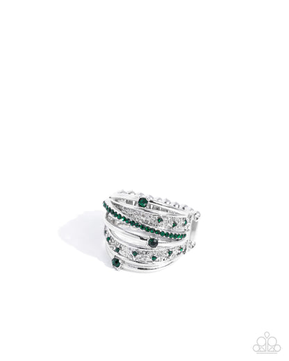 Captivating Crisscross - green - Paparazzi ring