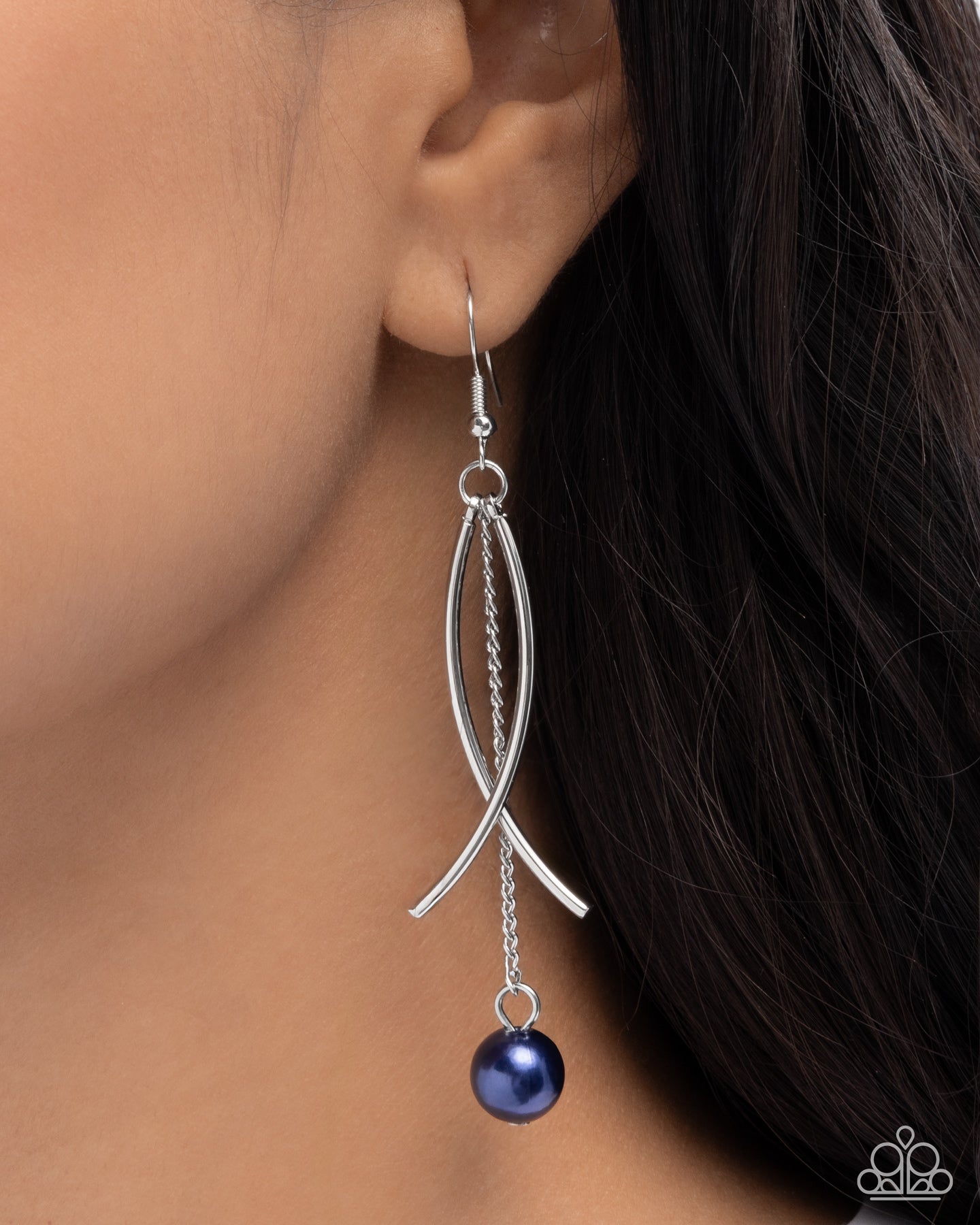 Captivating Curves - blue - Paparazzi earrings