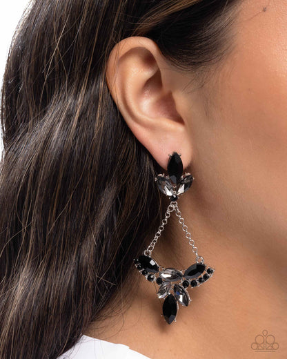 Carefree Chandelier - black - Paparazzi earrings