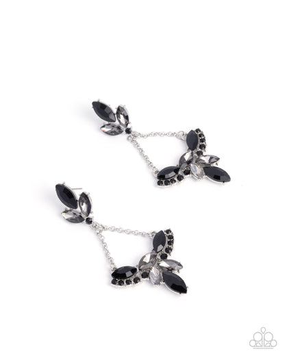 Carefree Chandelier - black - Paparazzi earrings
