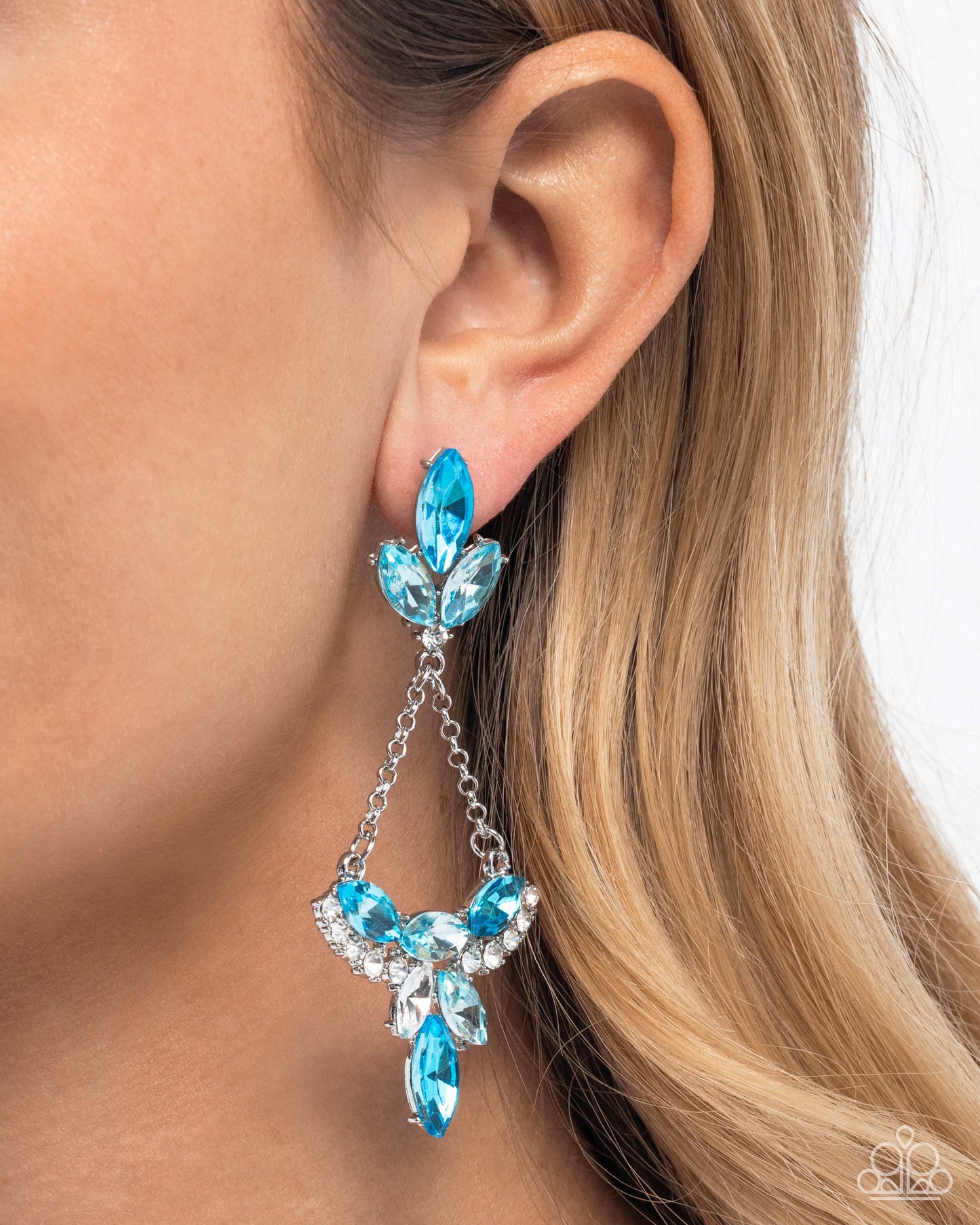 Carefree Chandelier - blue - Paparazzi earrings