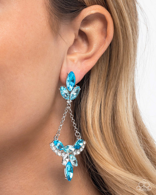 Carefree Chandelier - blue - Paparazzi earrings