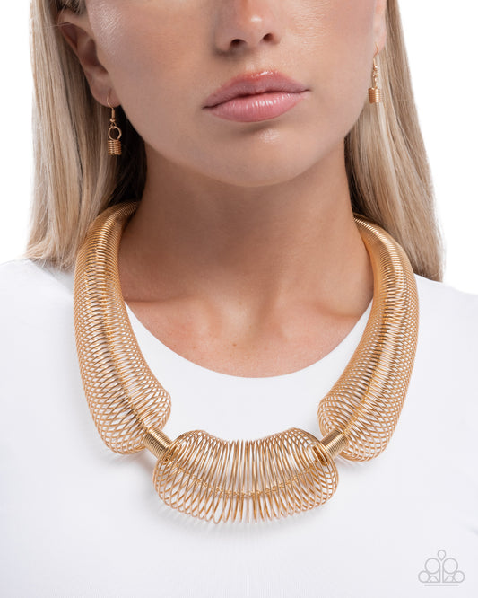 Carefree Coils - gold - Paparazzi necklace