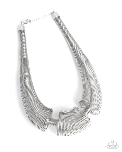 Carefree Coils - silver - Paparazzi necklace