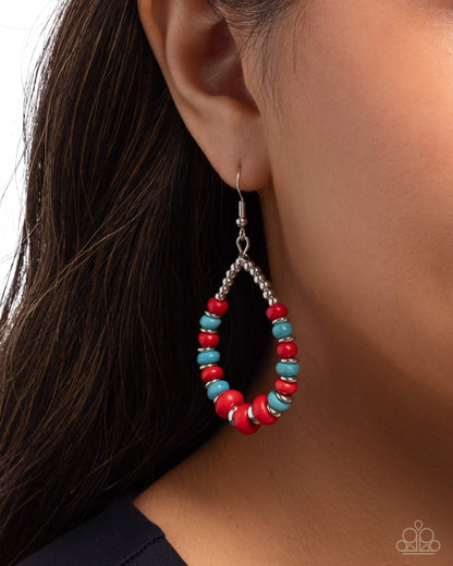 Carefree Color - red - Paparazzi earrings