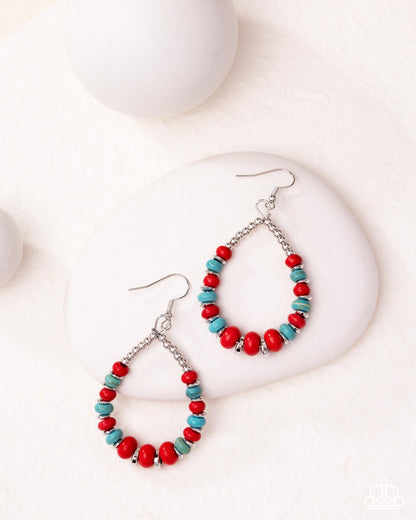 Carefree Color - red - Paparazzi earrings