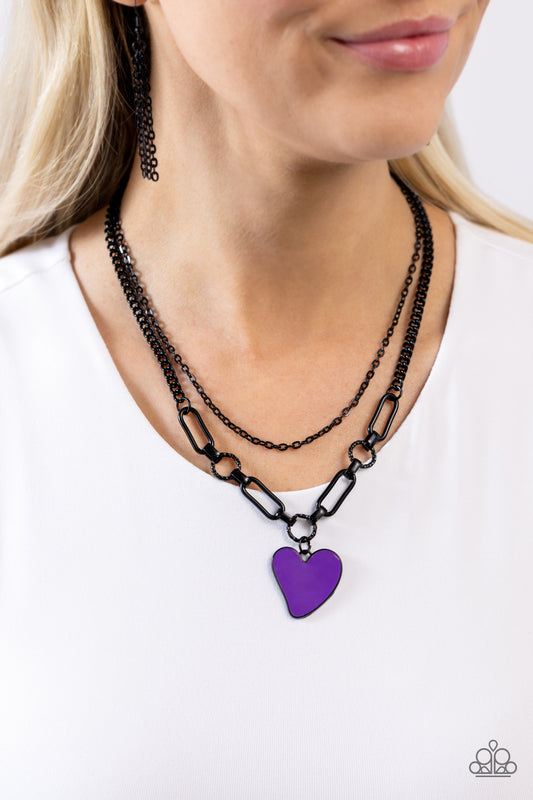 Carefree Confidence - purple - Paparazzi necklace