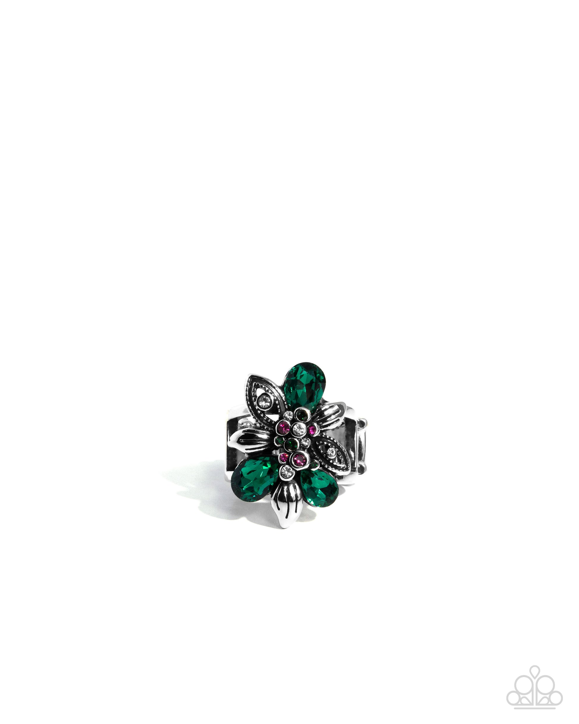 Carefree Corsage - green - Paparazzi ring