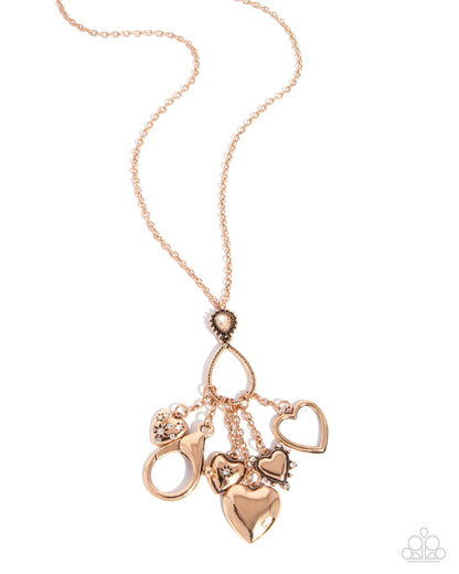 Careful Chemistry - gold - Paparazzi LANYARD necklace