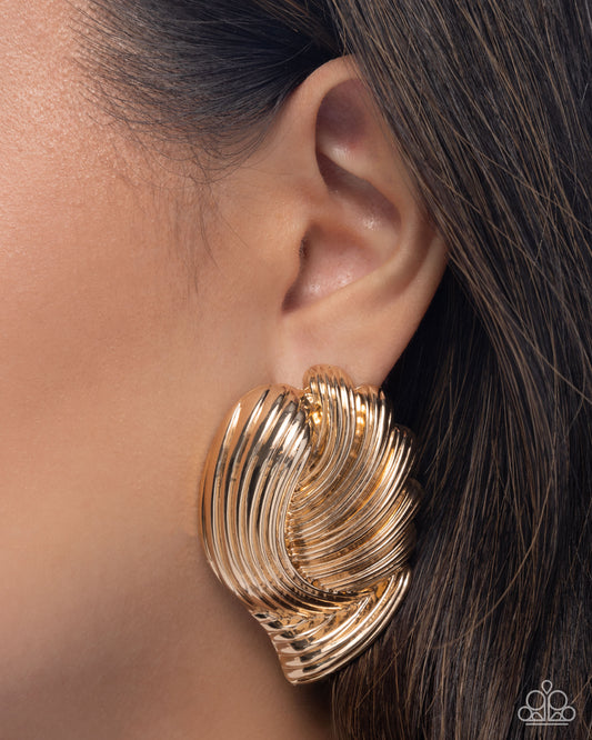 Carnivale Confidence - gold - Paparazzi earrings