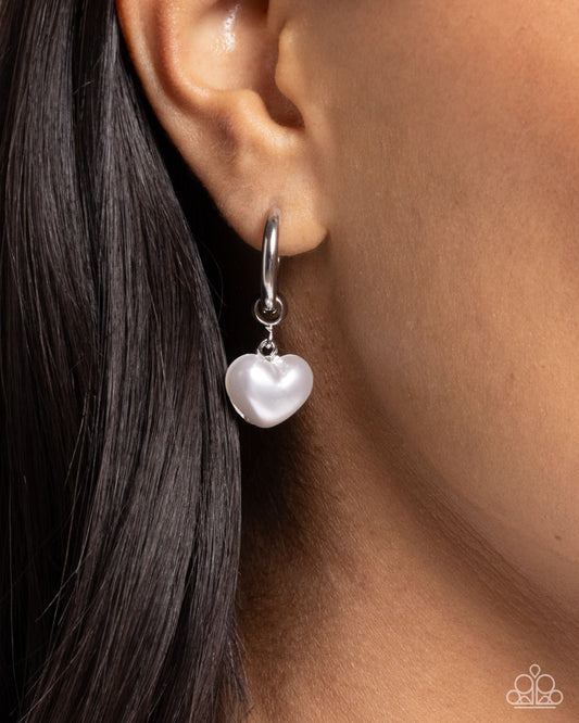 Carriage Chic - white - Paparazzi earrings