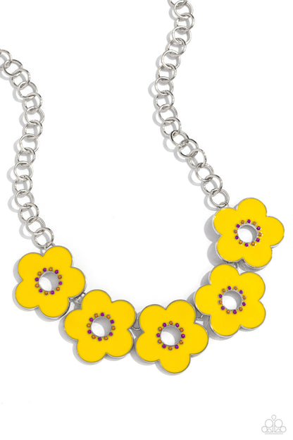Cartoon Couture - yellow - Paparazzi necklace
