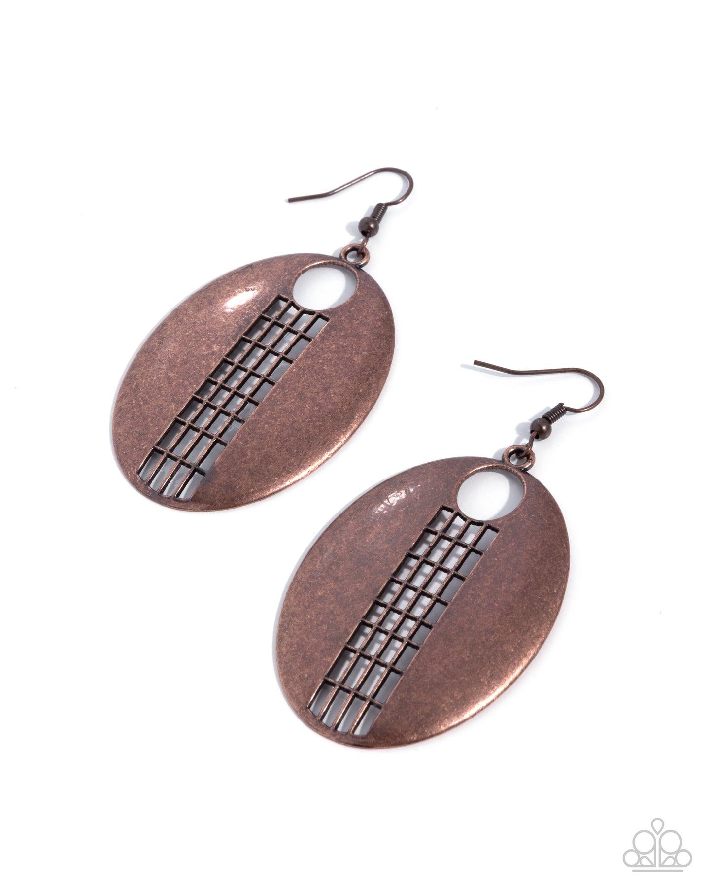 Carved Chic - copper - Paparazzi earrings