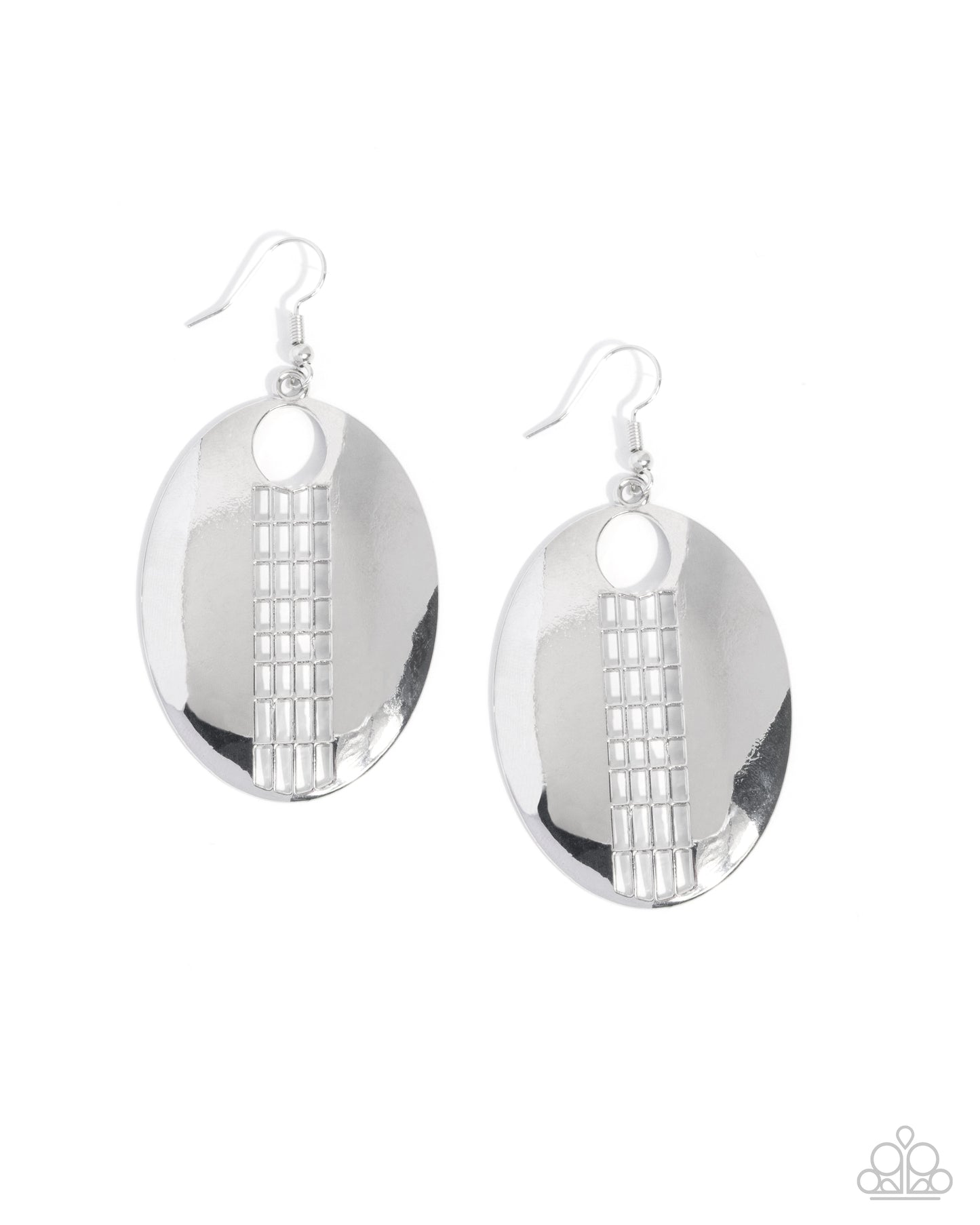 Carved Chic - silver - Paparazzi earrings