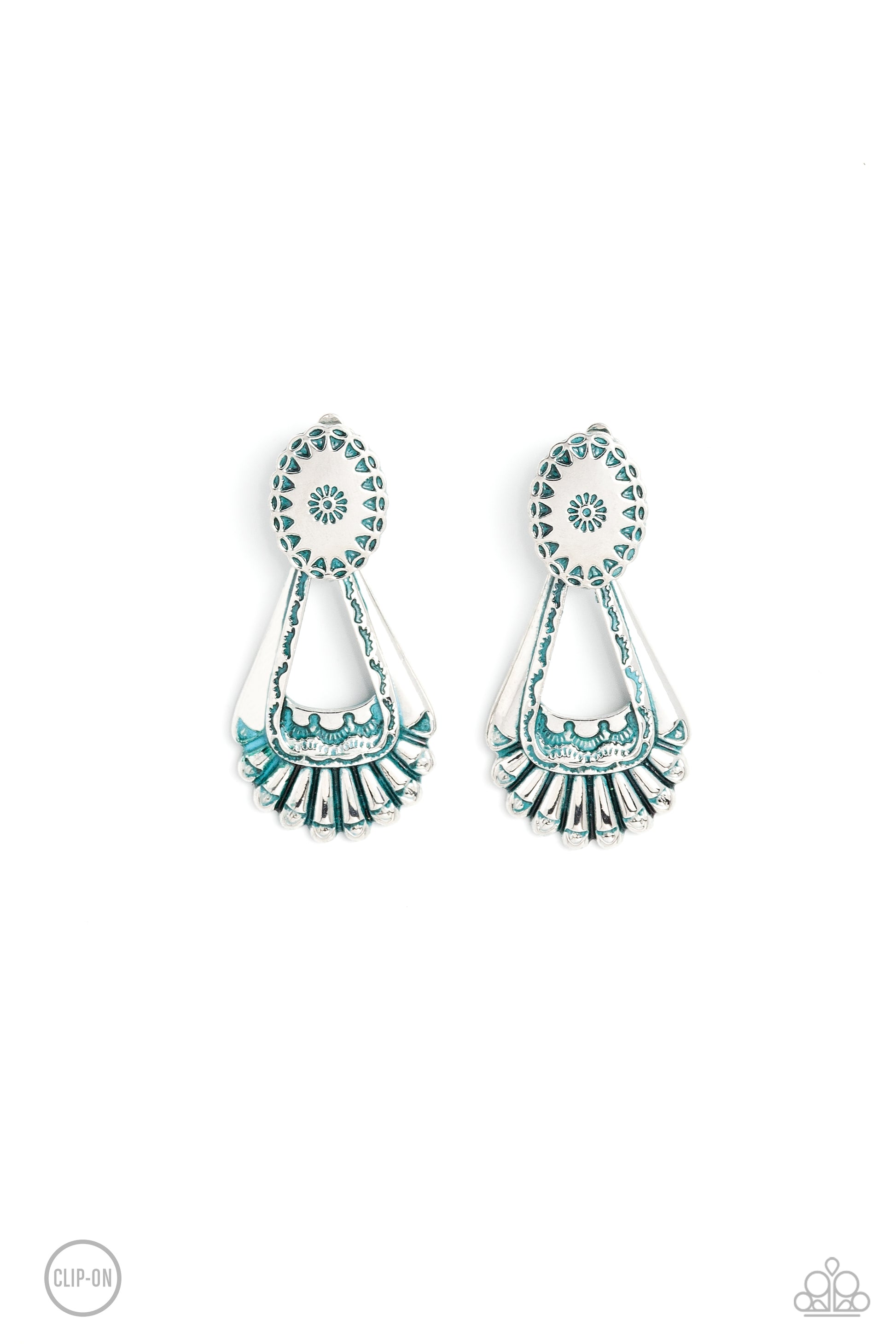 Casablanca Chandeliers - blue - Paparazzi CLIP ON earrings