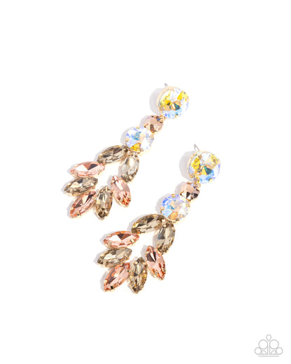 Cascading Cache - gold - Paparazzi earrings