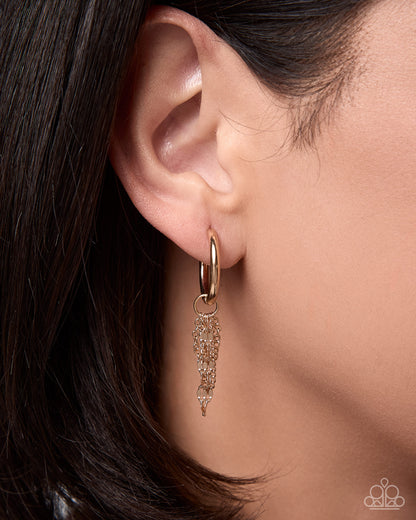 Cascading Call - gold - Paparazzi earring charms