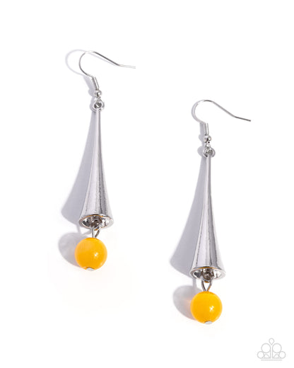 Cascading Chassé - yellow - Paparazzi earrings